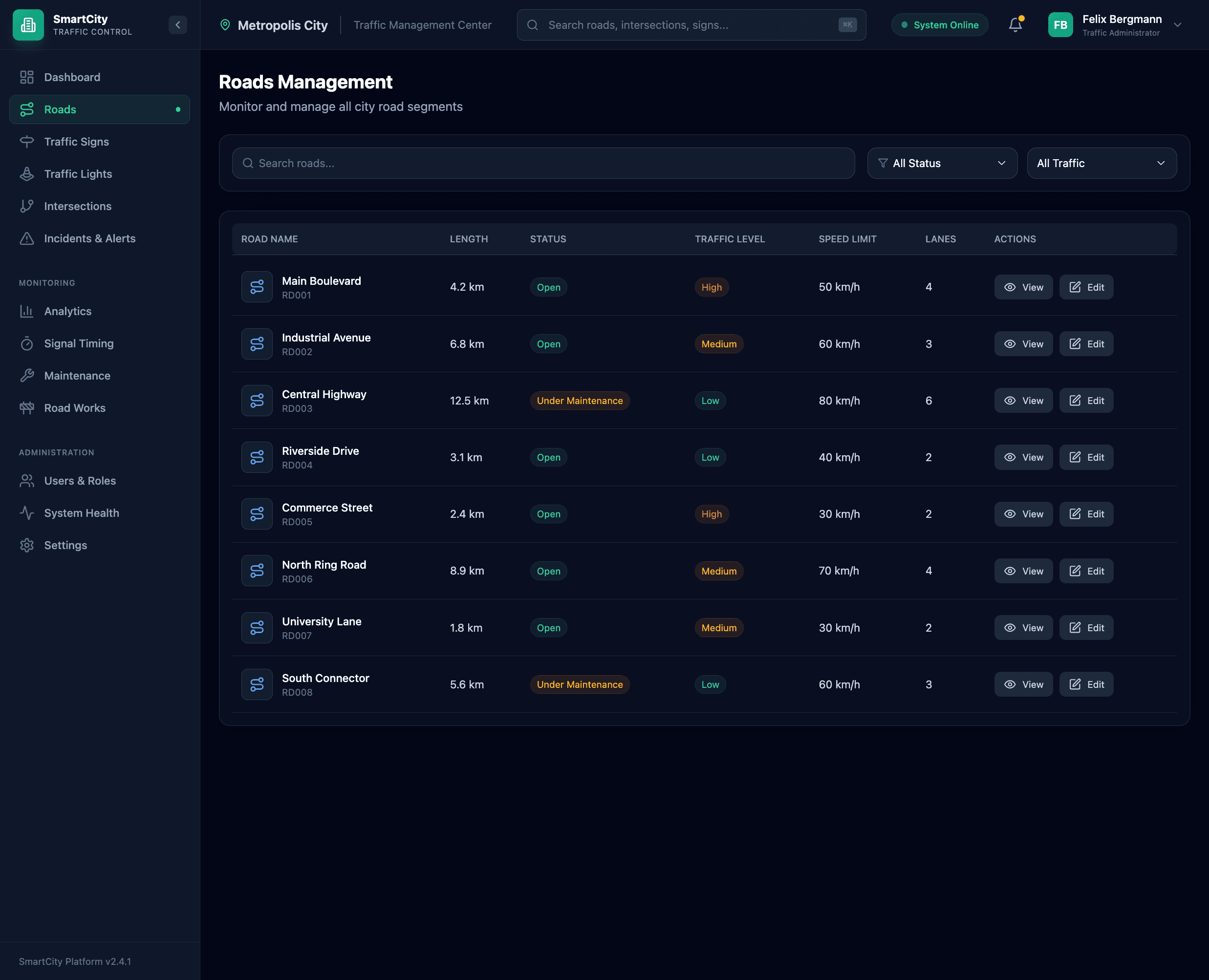 Smart City Platform - Monitorizare drumuri și intersecții