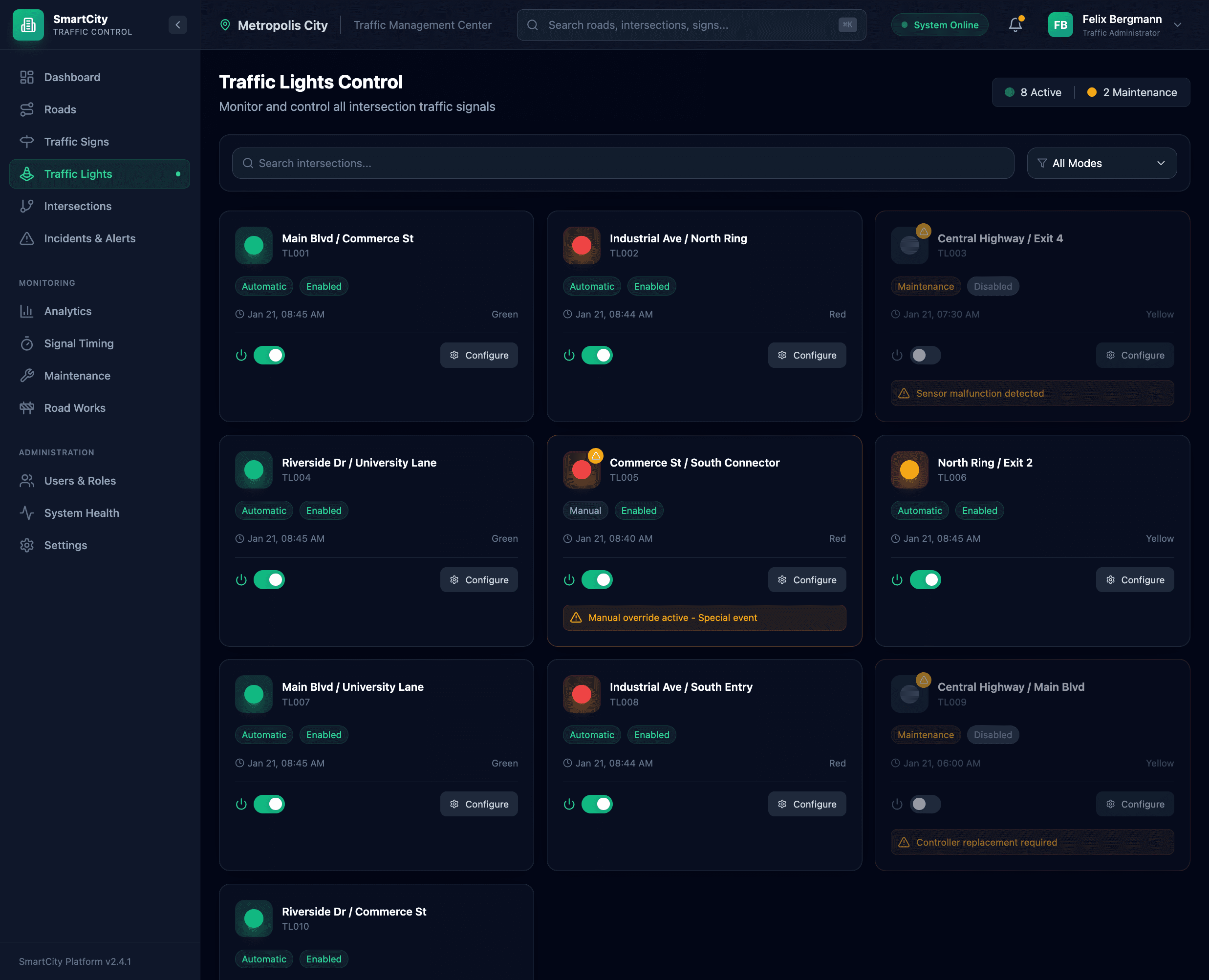 Smart City Platform - Monitorizare incidente trafic