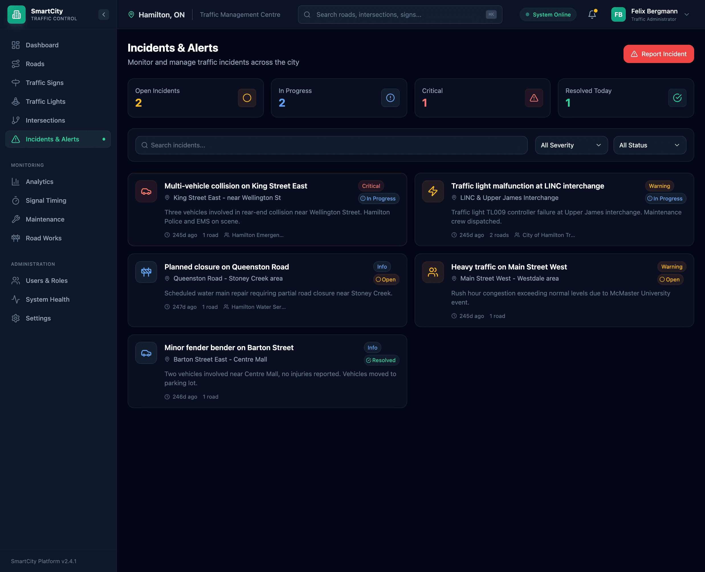 Smart City Platform - Tracking întreținere infrastructură